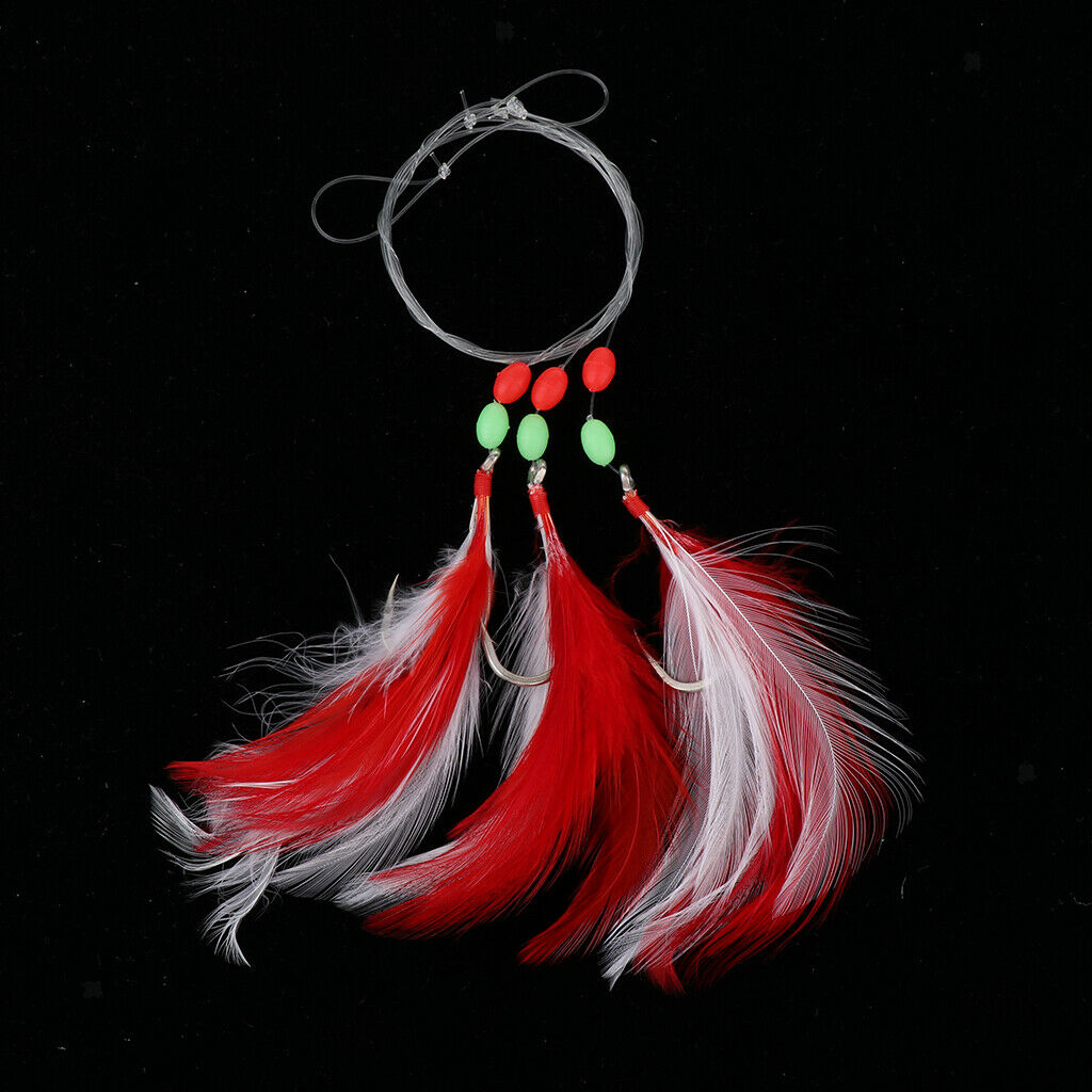 Premium 2 Pieces Fishing Floating Bait Mackerel Rigs Skirted Trolling Feather