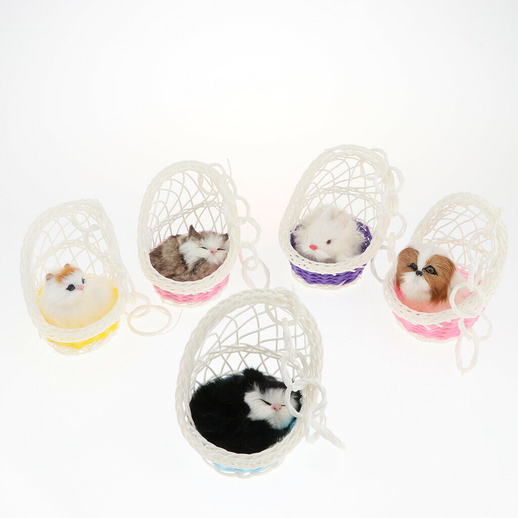 Home Office Durable Basket Cat Ornament Craft Decoration