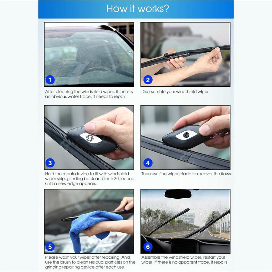 Black Durable Car Windshield Wiper Repair Tool kit Restore Wiper Blade Scratches