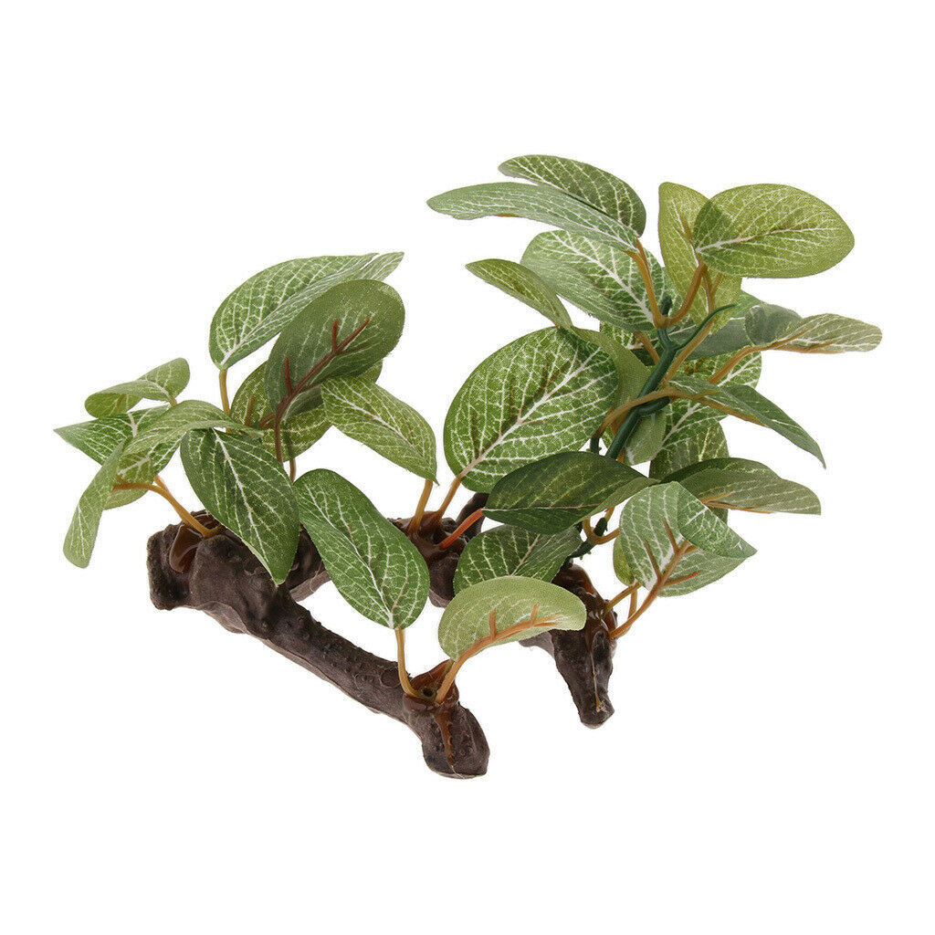 Set of 2, Terrarium Tank Lifelike Plants Vines Decorative Ornament for Reptiles