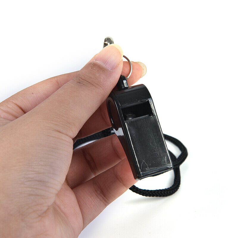 Football Soccer Sports Referee Plastic Whistle Lanyard Emergency Loud Sound Re