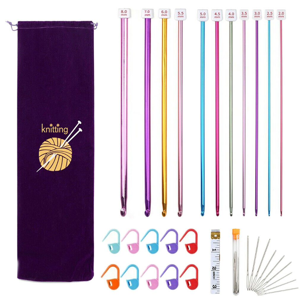 32pcs Ergonomic Crochet Hooks Set Knitting Needle Kit with Organizer Case