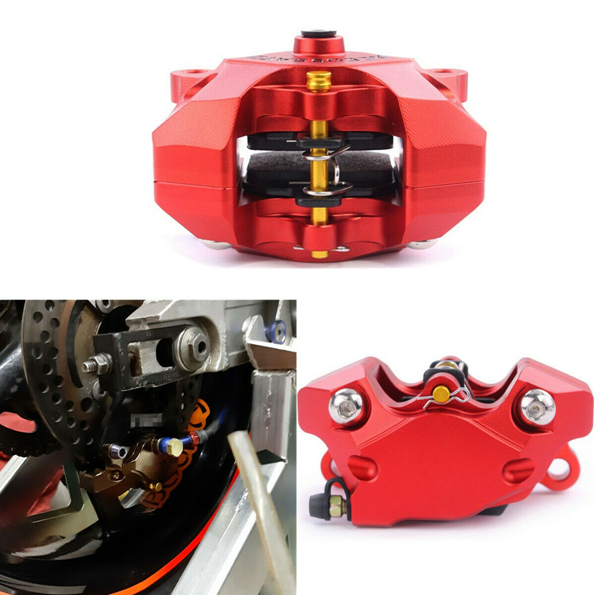 1 Pc Aluminum Alloy Motorcycle Brake Caliper With 2* Pads Good Brake Performance