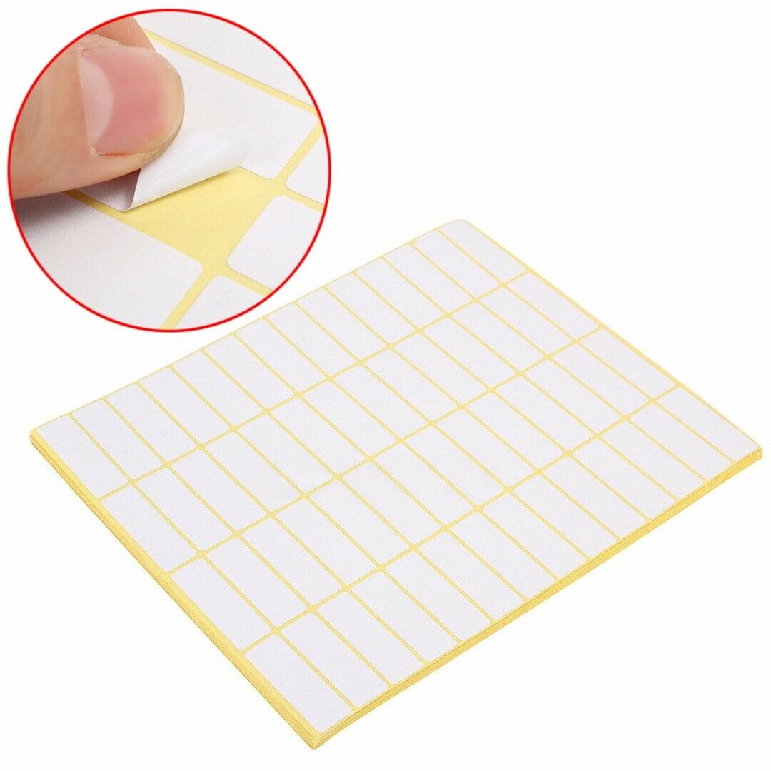 15 Sheet 56 White Sticky Labels 13x38 mm Price Stickers Tags Blank Self Adhesive