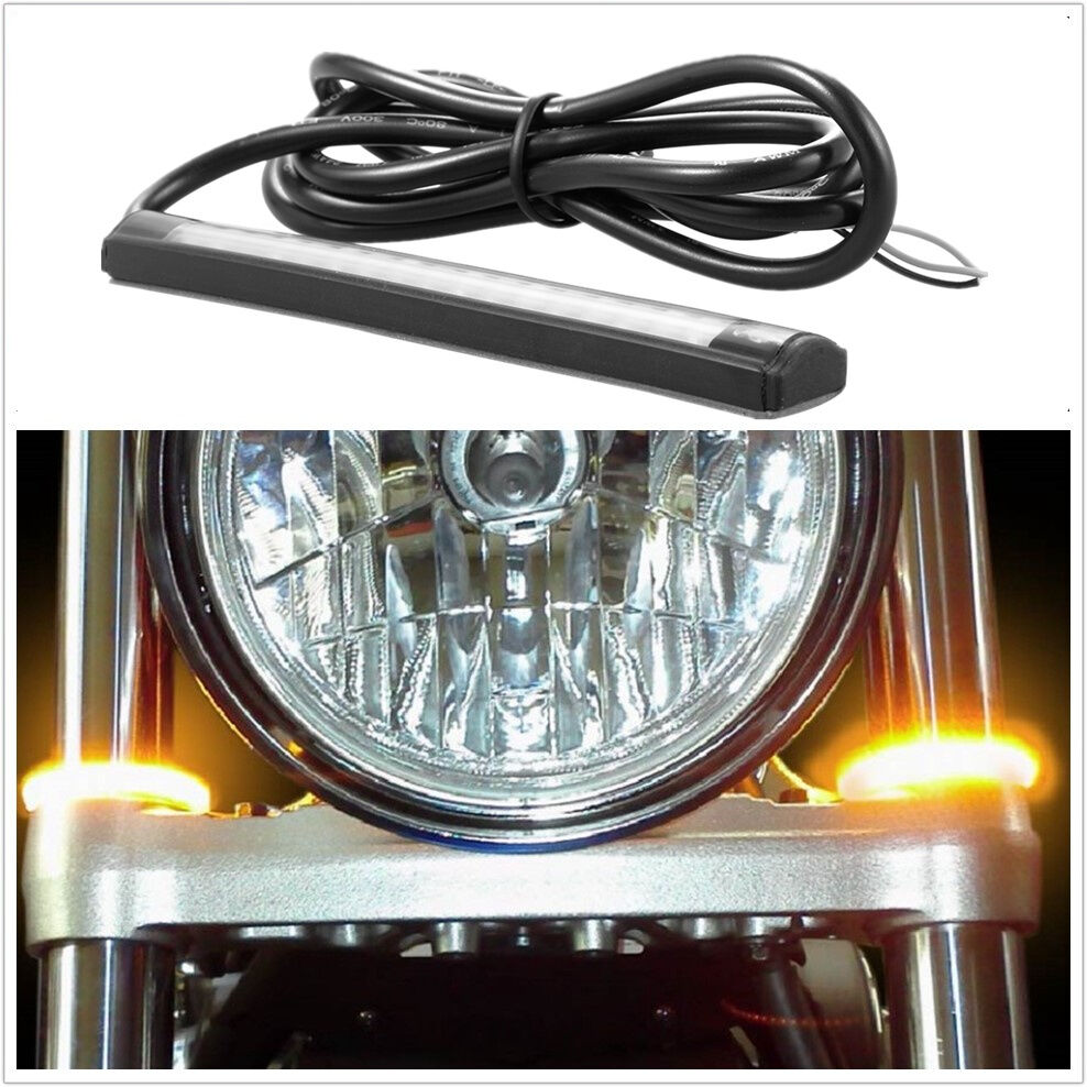 18LED Amber/Red Motorcycle ATV Tail Brake Stop Turn Signal Taillight Strip Light