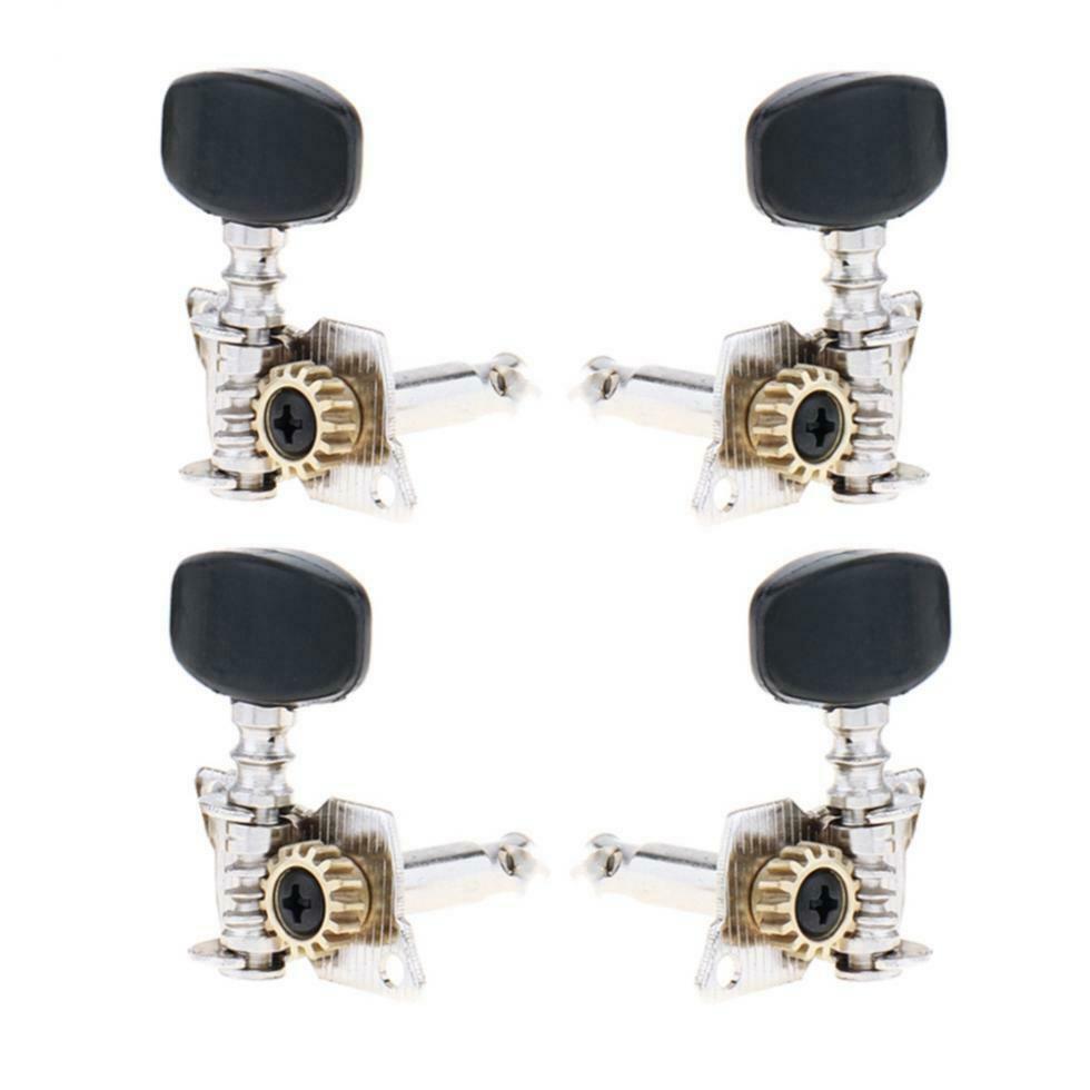 4pcs Ukulele Black Tuning Pegs 2R+2L Steel Machine Heads Tuners for 21 23 26''