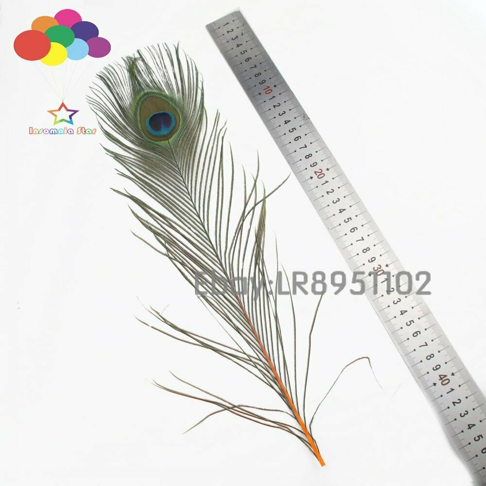 Peacock Feathers 100 Pcs / lot Length 40-45 CM Beautiful orange Diy Jewelry Deco