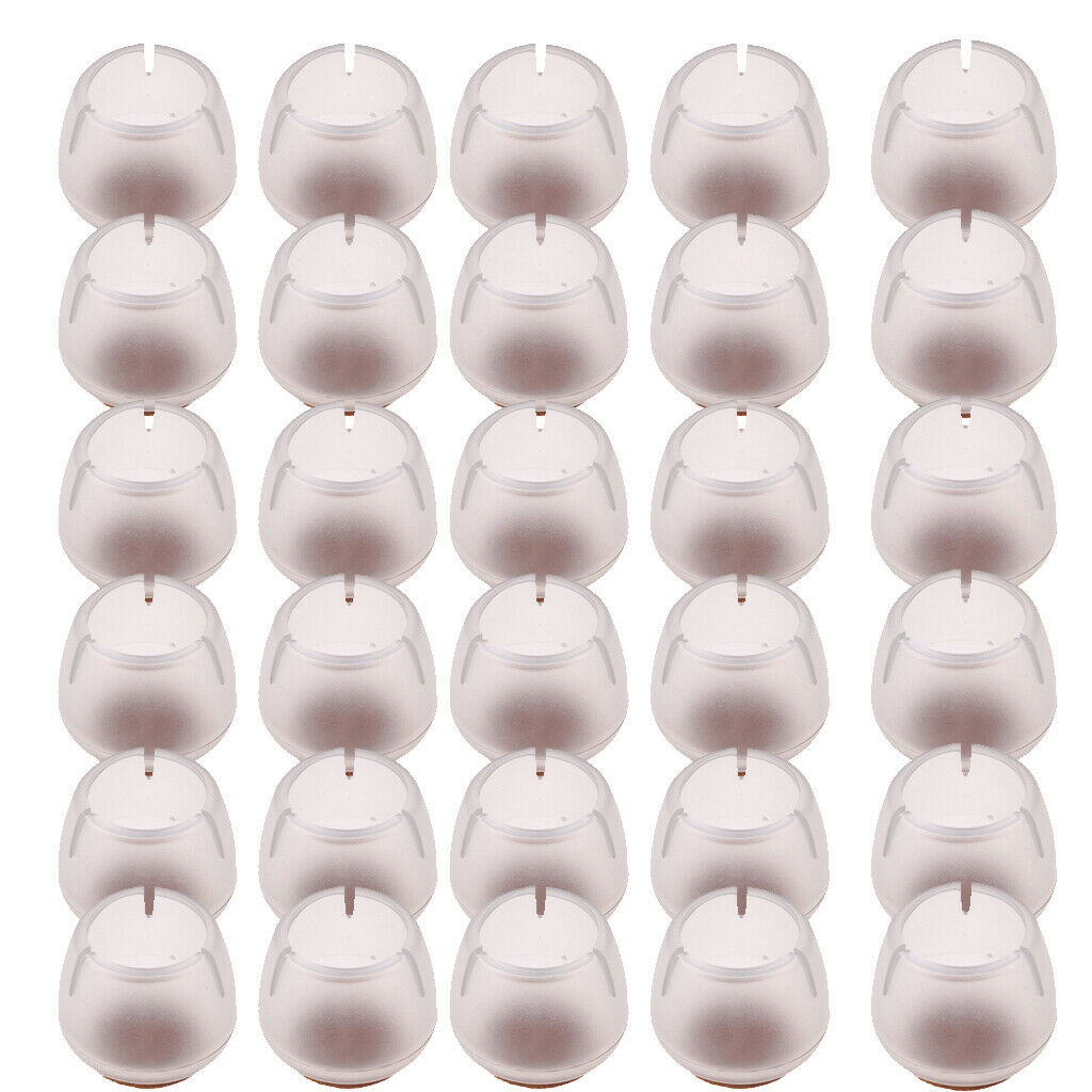 Pack of 30 Chair Leg Caps Clear Furniture Chair Feet Cups Floor Protectors