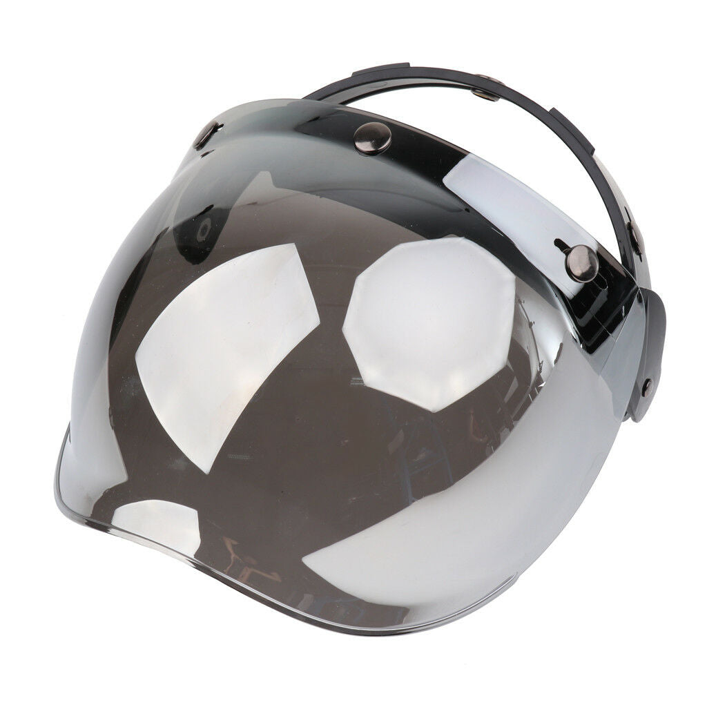 Motorcycle Flip Up 3 Snap Bubble Visor Dirt Bike Helmet Face Wind Shield