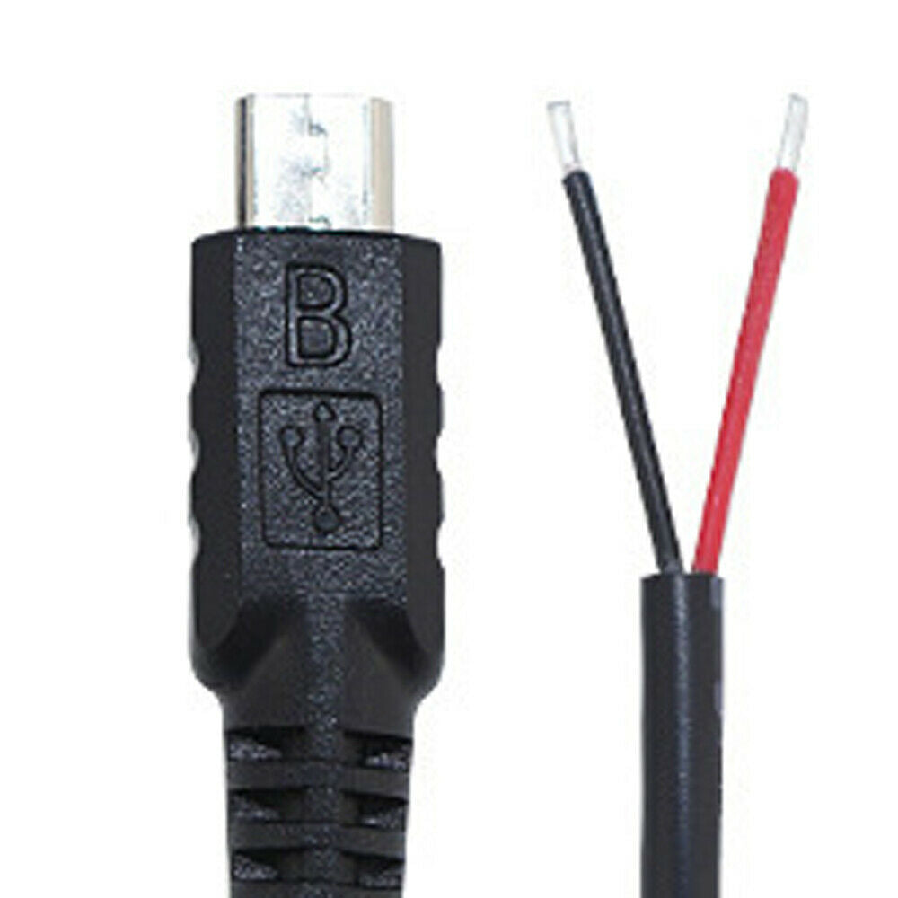 10pcs Micro USB Male Plug 2 wires Power Pigtail 1M/3.3ft 22AWG 3A Cable Cord DIY