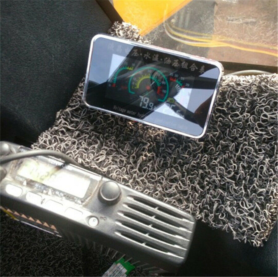 4 In 1 LCD Digital Truck Oil Pressure/Voltage/Water Temperature/Oil Fuel Gauge