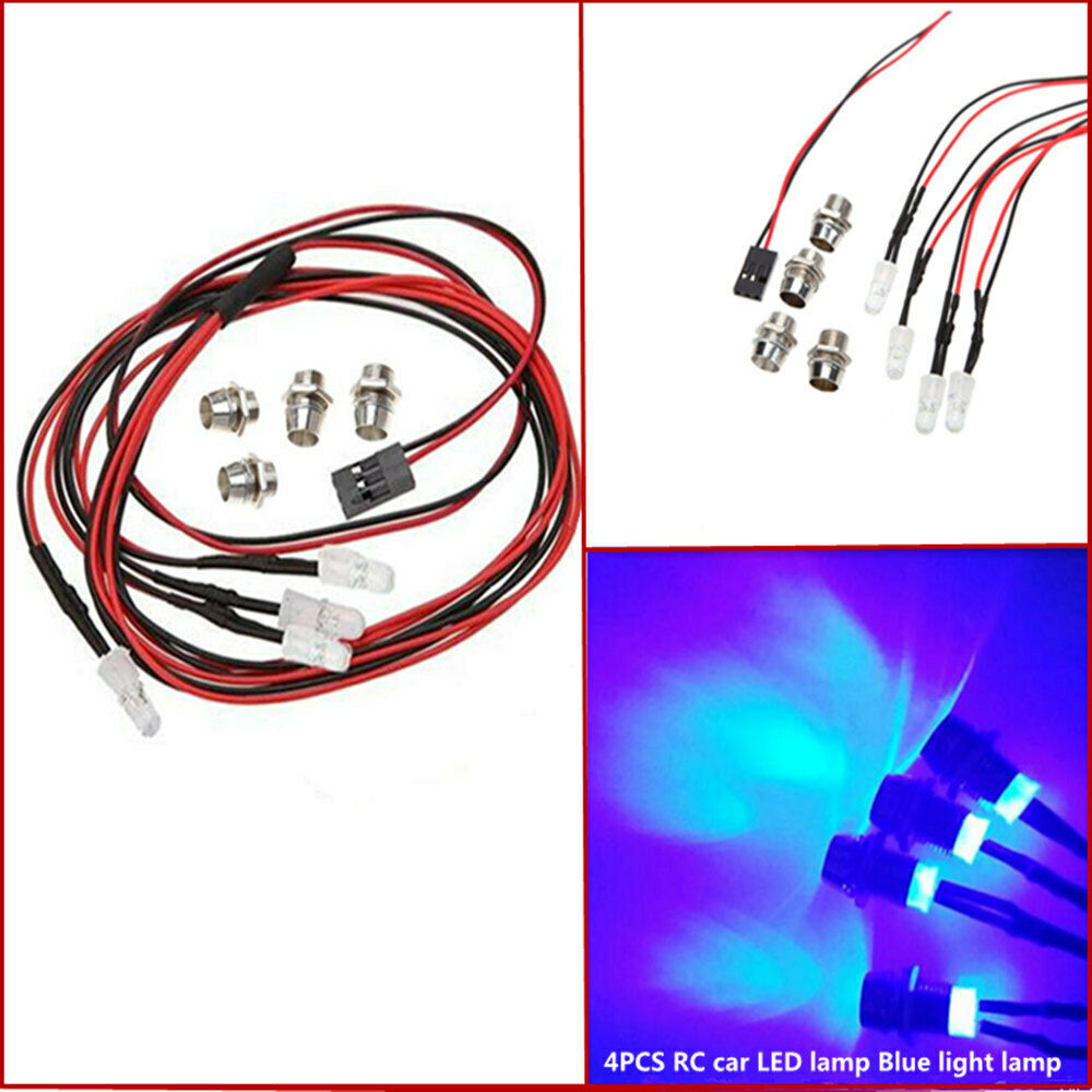 12 Pieces LED 5mm RC Car LED Lamp Blue Light Lamp For 1/10  RC4WD D90