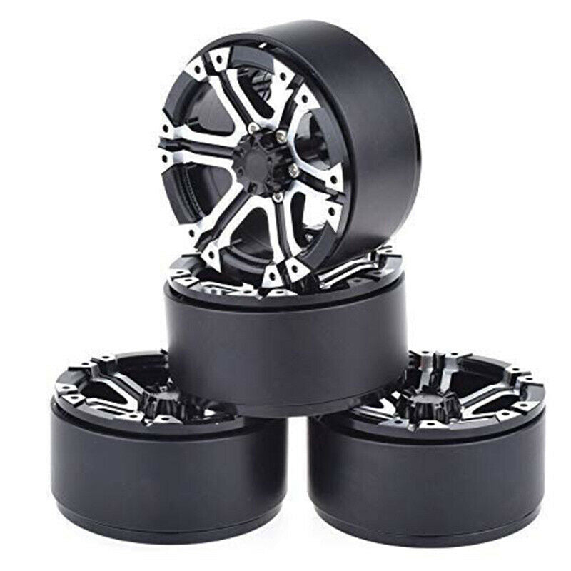 4PCS RC Rock Cler Metal 1.9 inch BEADLOCK Wheel Rim for 1/10 Axial SCX10 90046N6