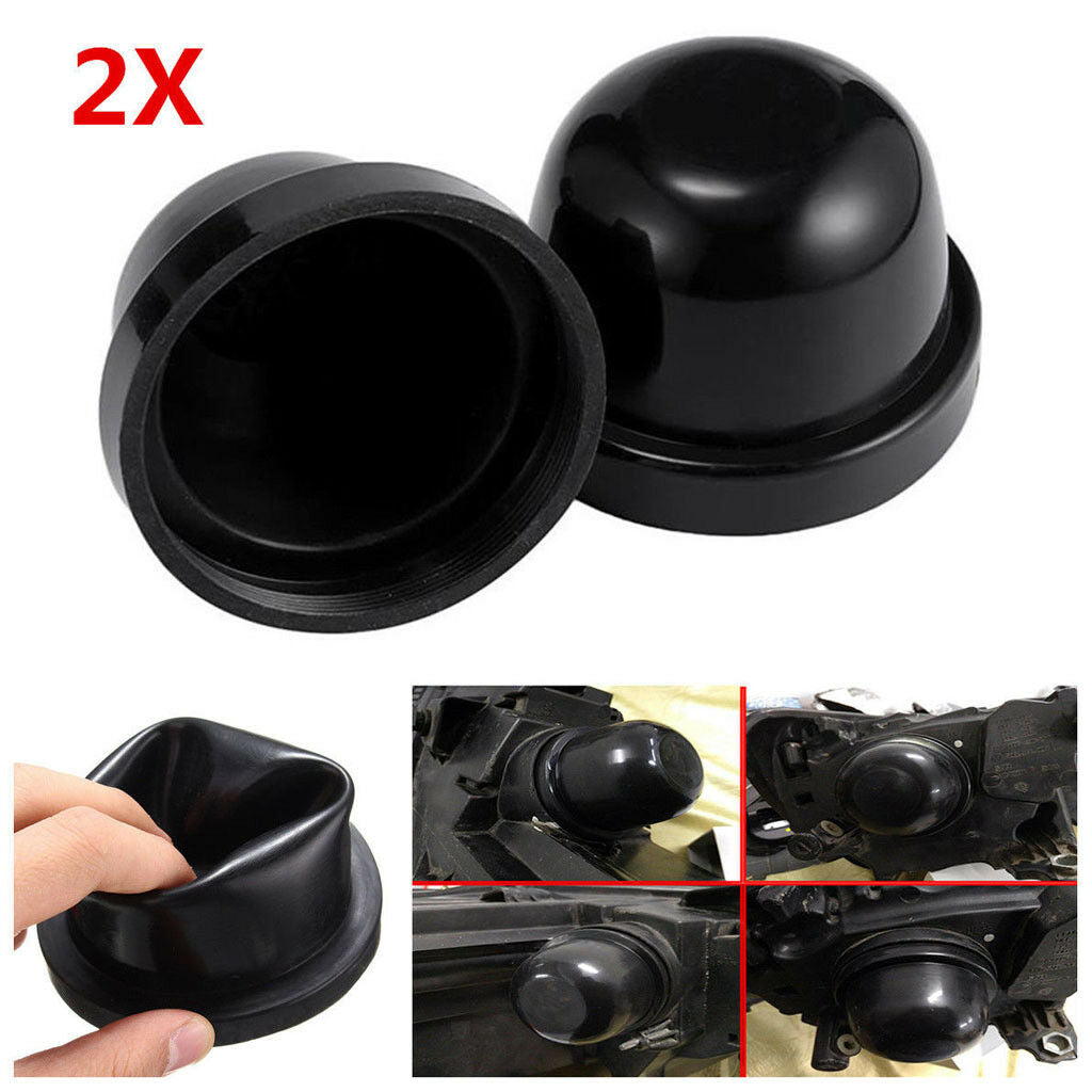 2pcs 90mm Rubber Housing Seal Cap Anti Dust Cover For Car Bulb HID Headlight