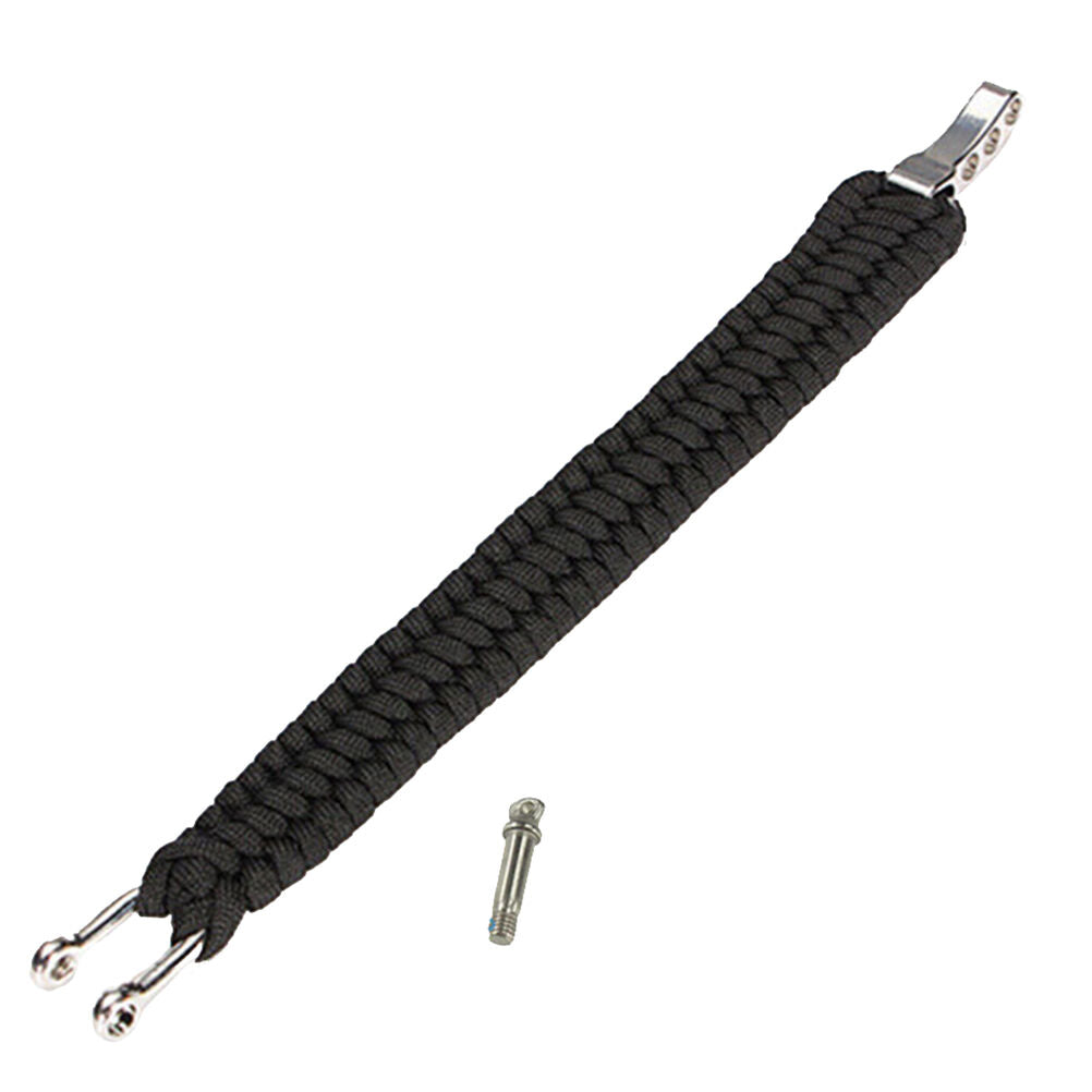 Survival Bracelet Para Outdoor Cord Black Rope Camping Steel Shackle Buckl.l8
