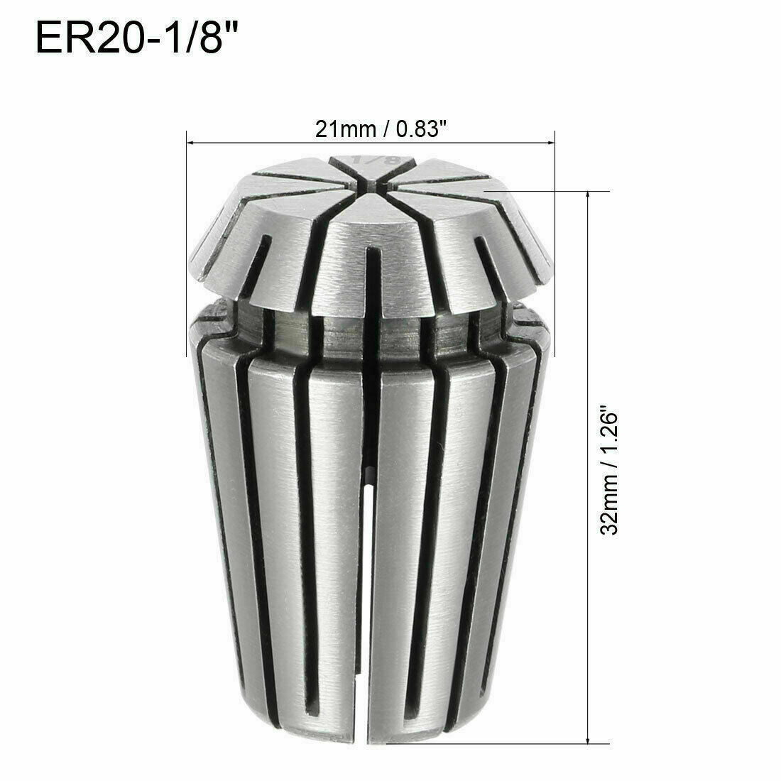 ER20 1/8" Spring Collet Chuck for CNC Engraving Machine Lathe Milling Tool ER20