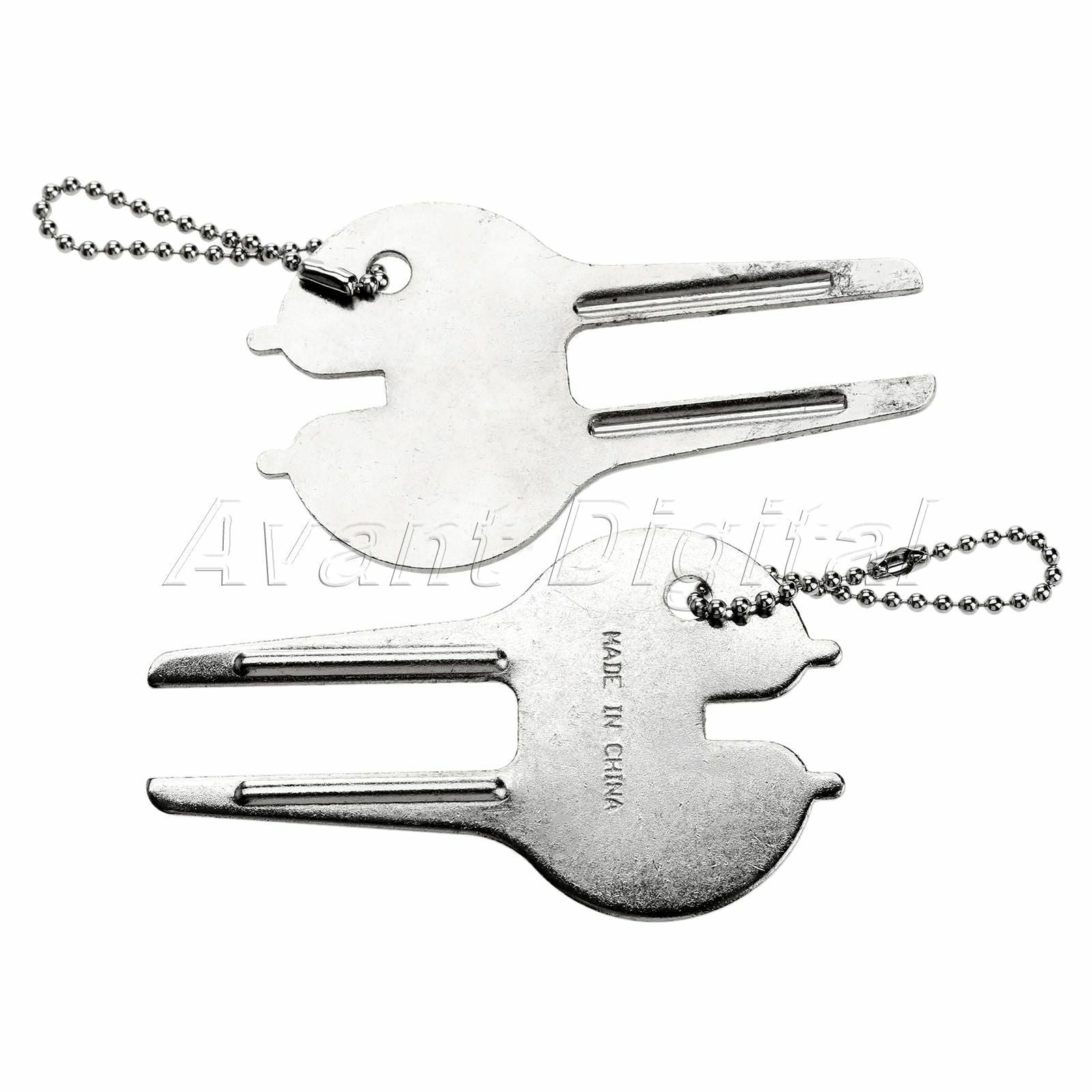 Golf Divot Tool Pitchfork Golfing Pitch Fork Marker Repair with Keychain 2 Pcs