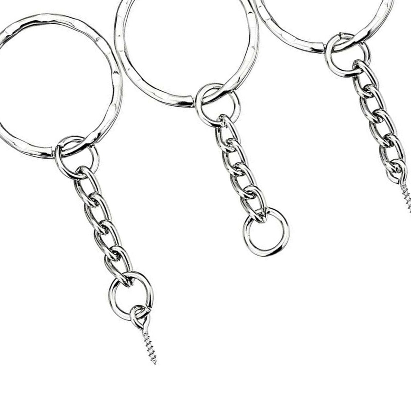50Sets Empty Keychains Split Key Ring Crafts Chain Rings Wholesale