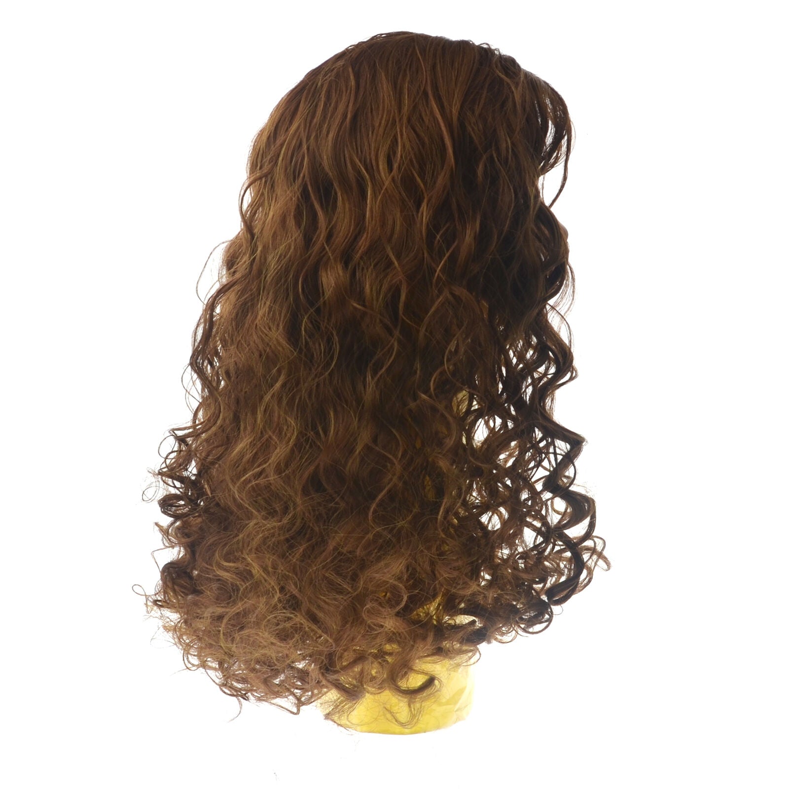 Women's Long Curly Hair Full Wig Heat Resistant Synthetic Hair Brown Wigs Ombre