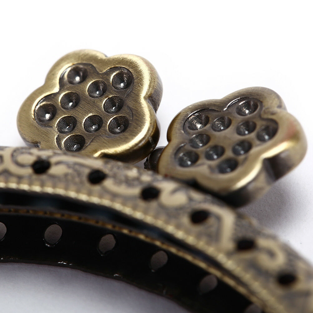 1X 8.5cm Retro Flower  Handbag Handle Metal Frame Kiss Clasp Lock Purs.l8