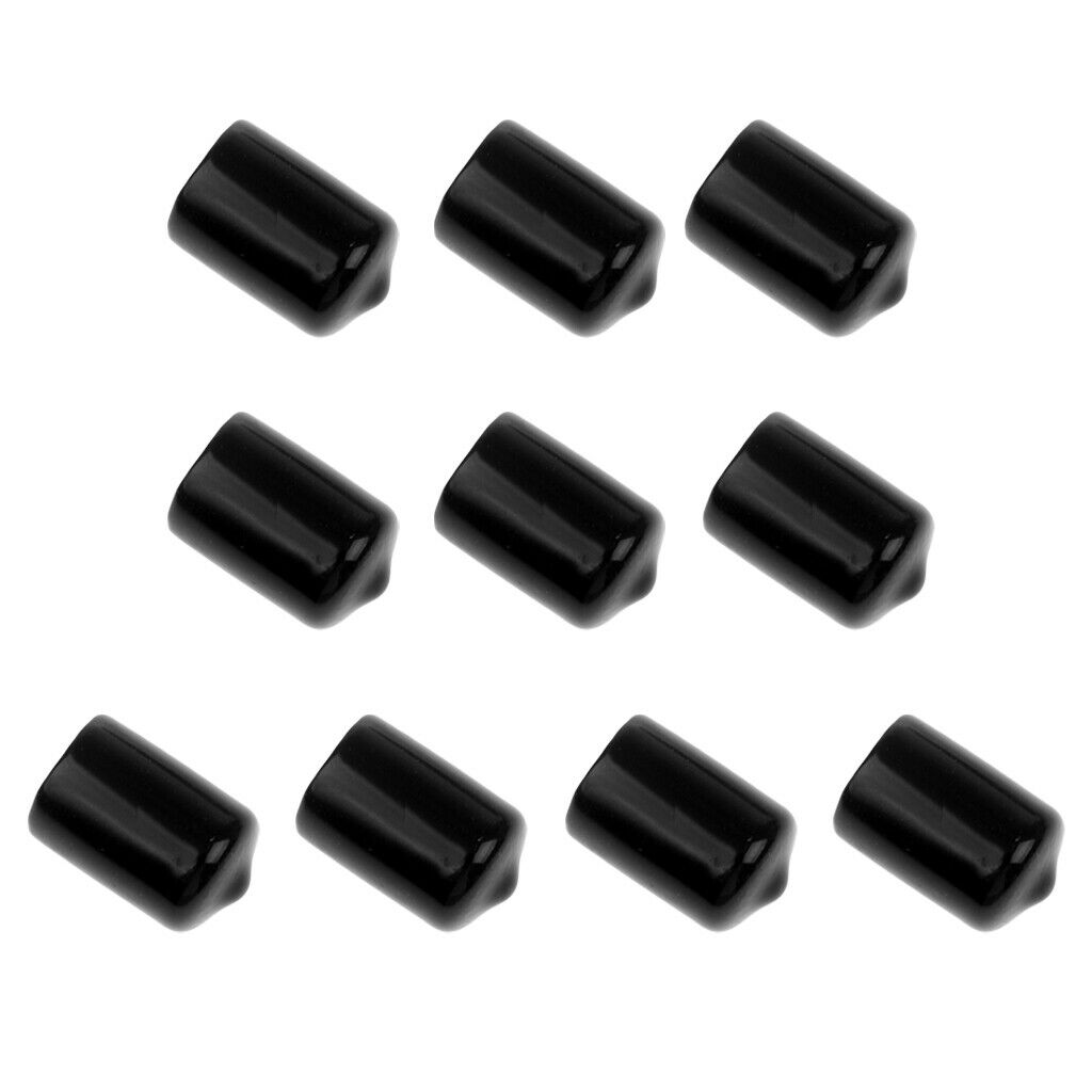 Pack of 10 Pieces 13mm Pool Billiard Cue Tip Rubber Protector Black