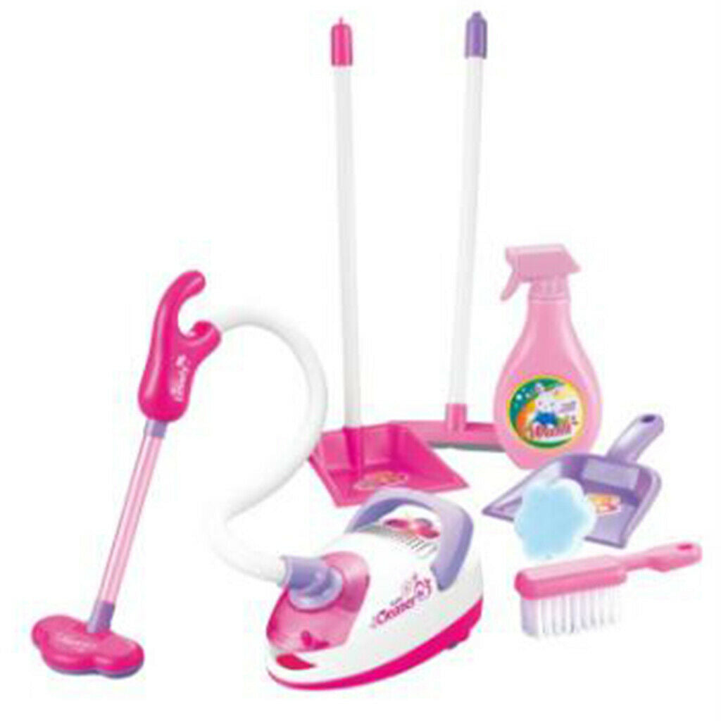Pretend Play Vacuum Cleaner Set Mini Light Sounds Broom Toys for 3+ Kids