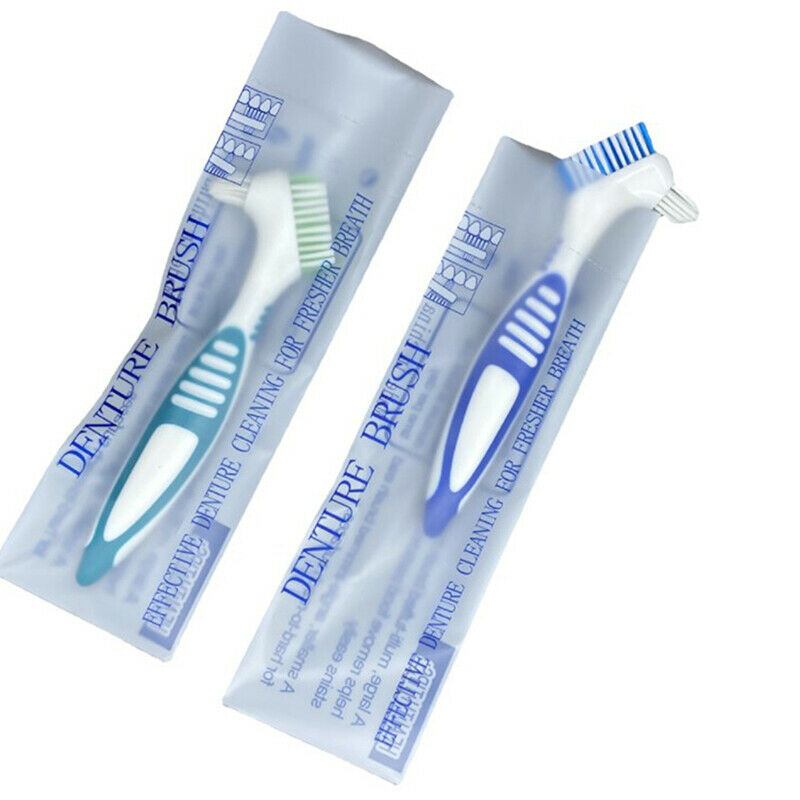 Denture Cleaning Brush Bristles & Ergonomic Rubber Handle Multi-LayeredA KX