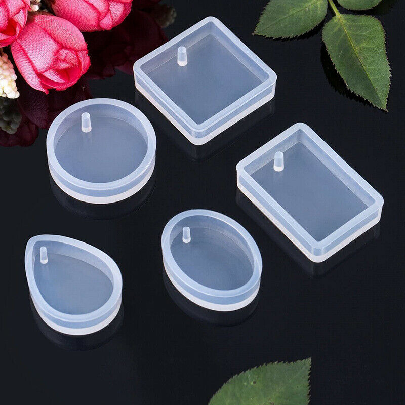 20pc pendant drop round square oval mirror epoxy mold with key ring diy k.l8