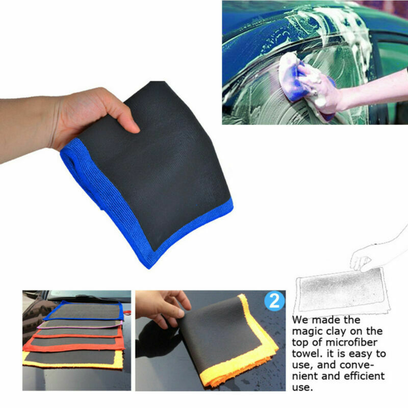 Car Wash Clay Mitt Cloth Auto Care Cleaning Towel Microfiber Sponge Pad 32x30cm