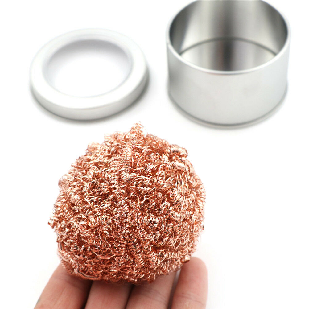 Soldering Iron Tip Cleaning Wire Scrubber Cleaner Ball With Metal Case Bo.l8