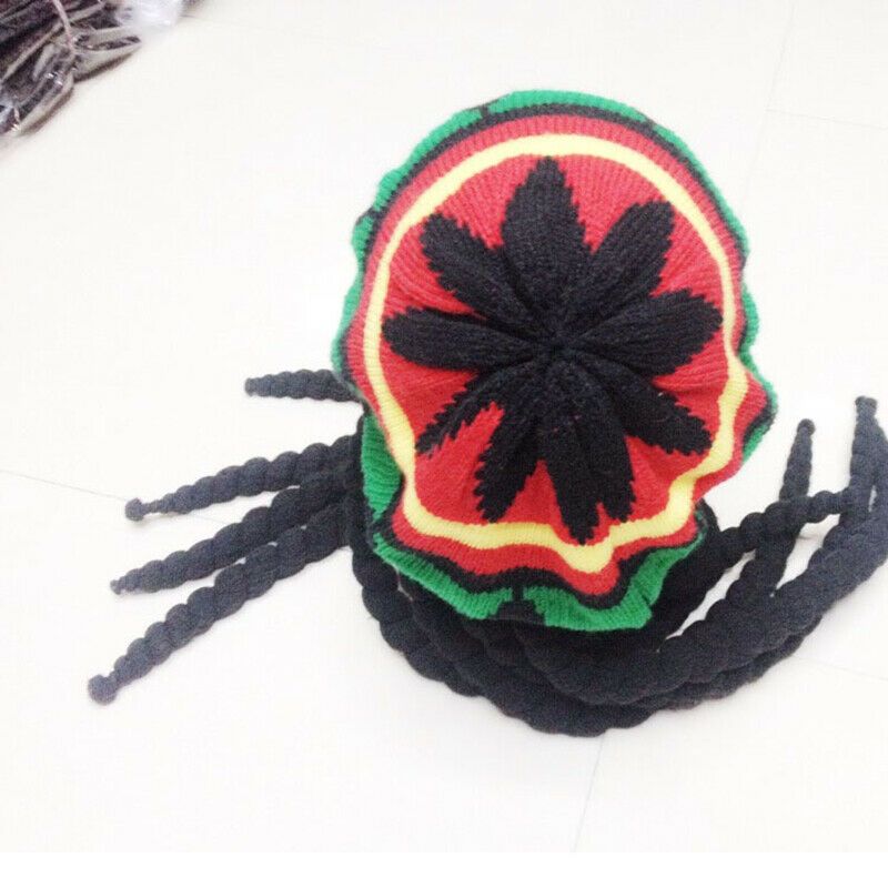 Jamaica Ethnic Knitted Beret Wig Hats Colored Crochet Slouchy Unisex Fashion New