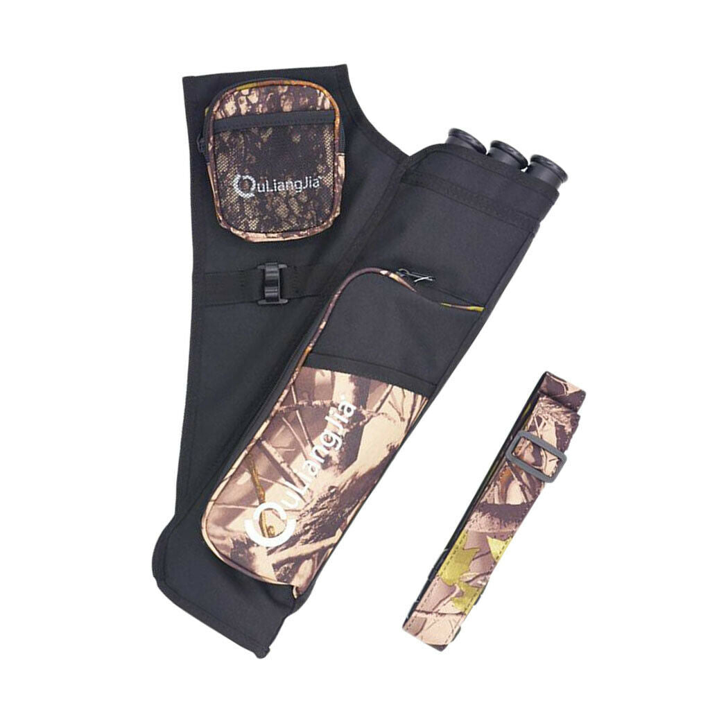 Three-Tubes Archery Arrow Hip Quiver Holder Adjustable Belt Bag Pouch Camo