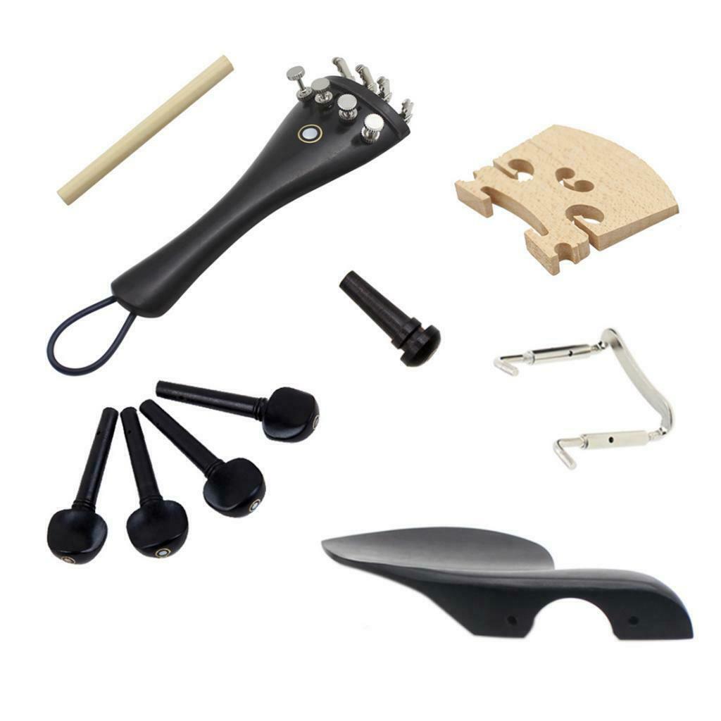 15x Violin Chinrest Tailpiece Bridge Fine Tuner 4/4 Violin Instrument Parts