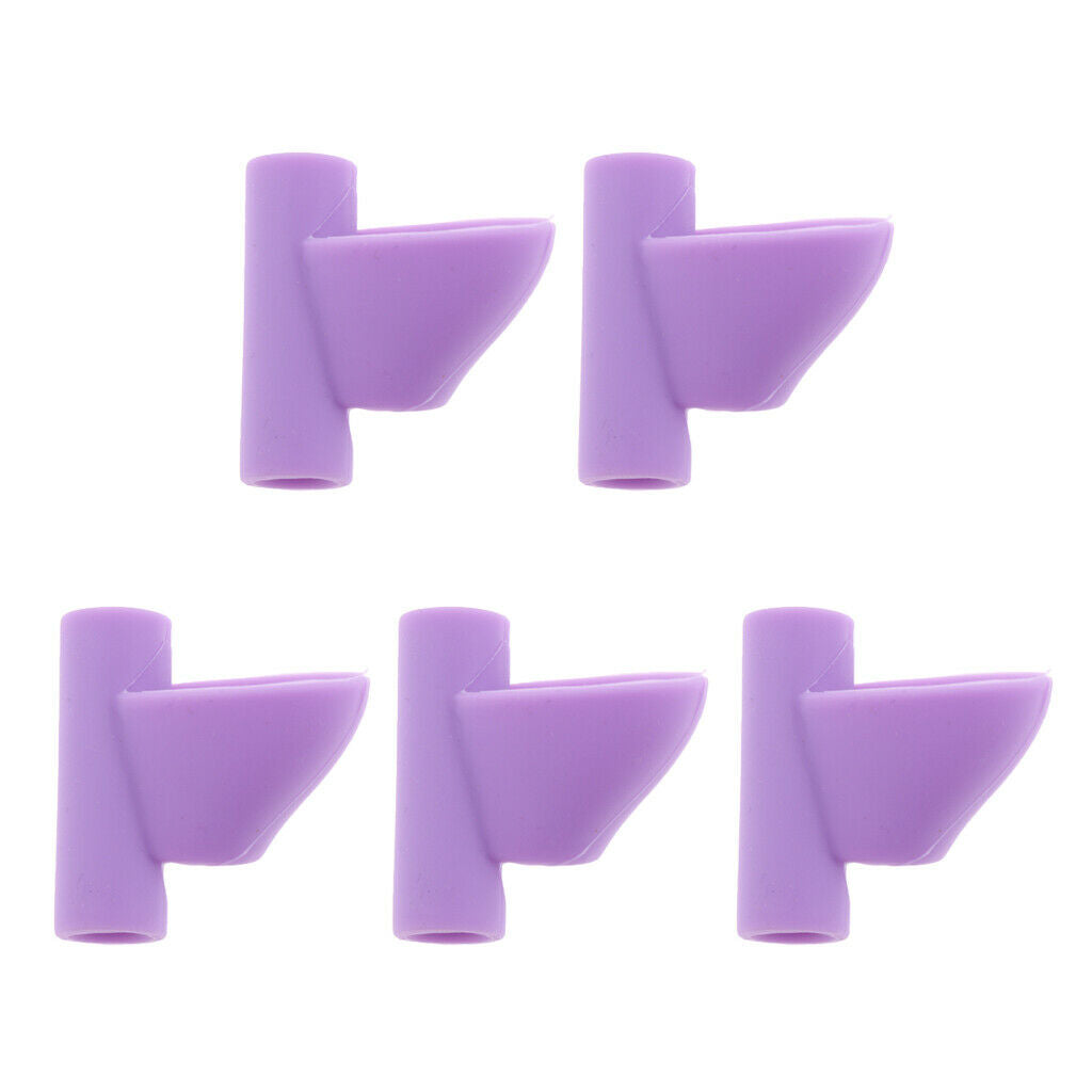5Pcs Silicone Pencil Grip Writing Posture Correction Training Tool Purple
