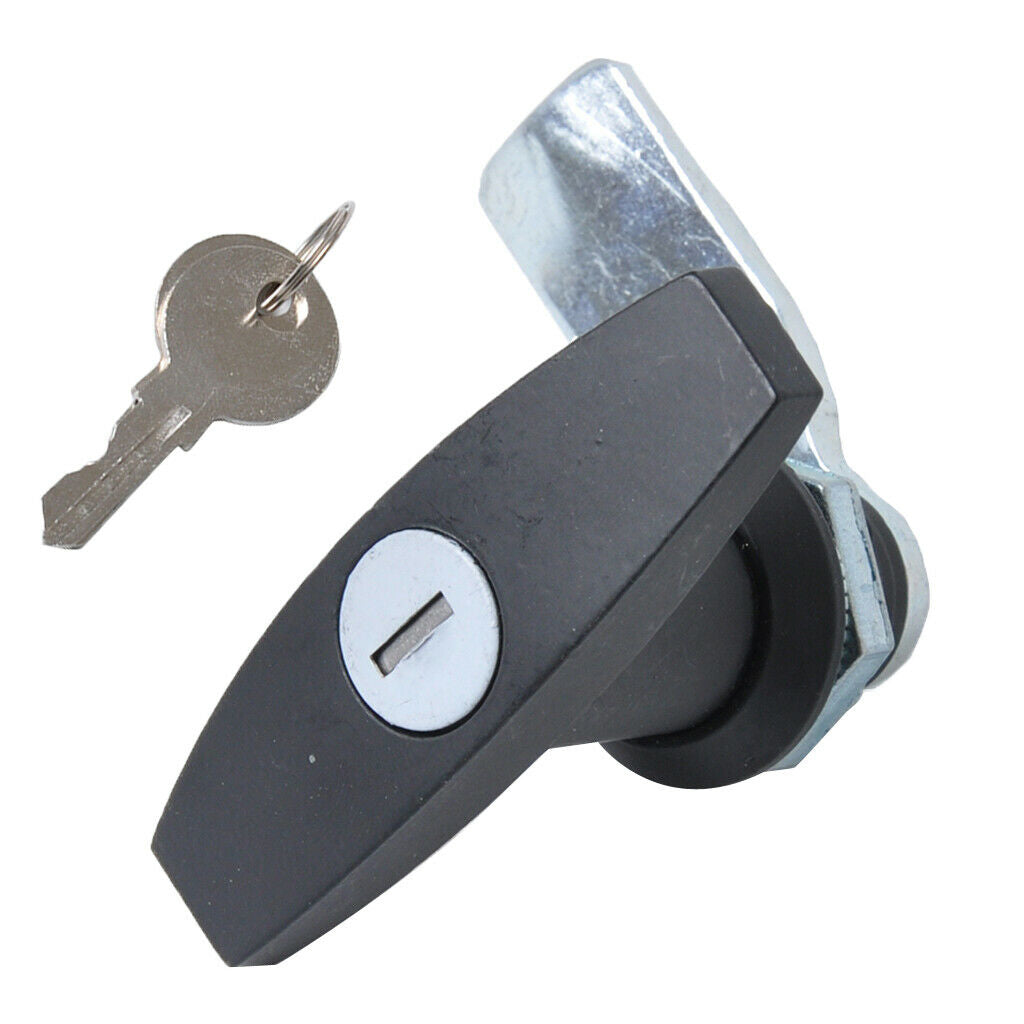 New T-handle Garage Door Lock 77mm Long Shaft Black