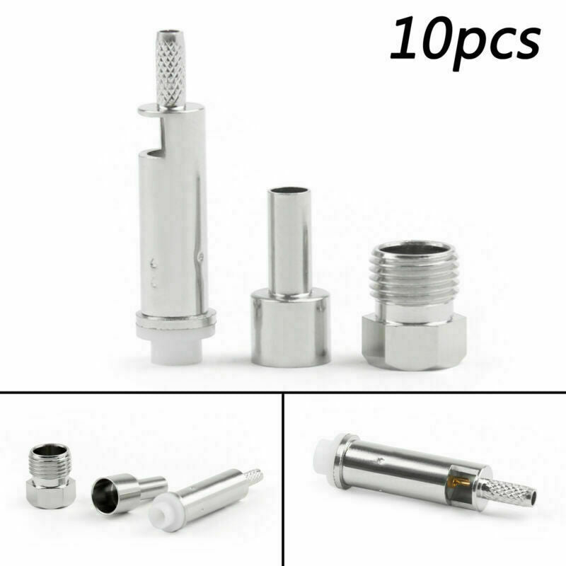 10Pcs FME Female Jack Straight Crimp Connector For RG174 RG178 RG316 LMR100 CN