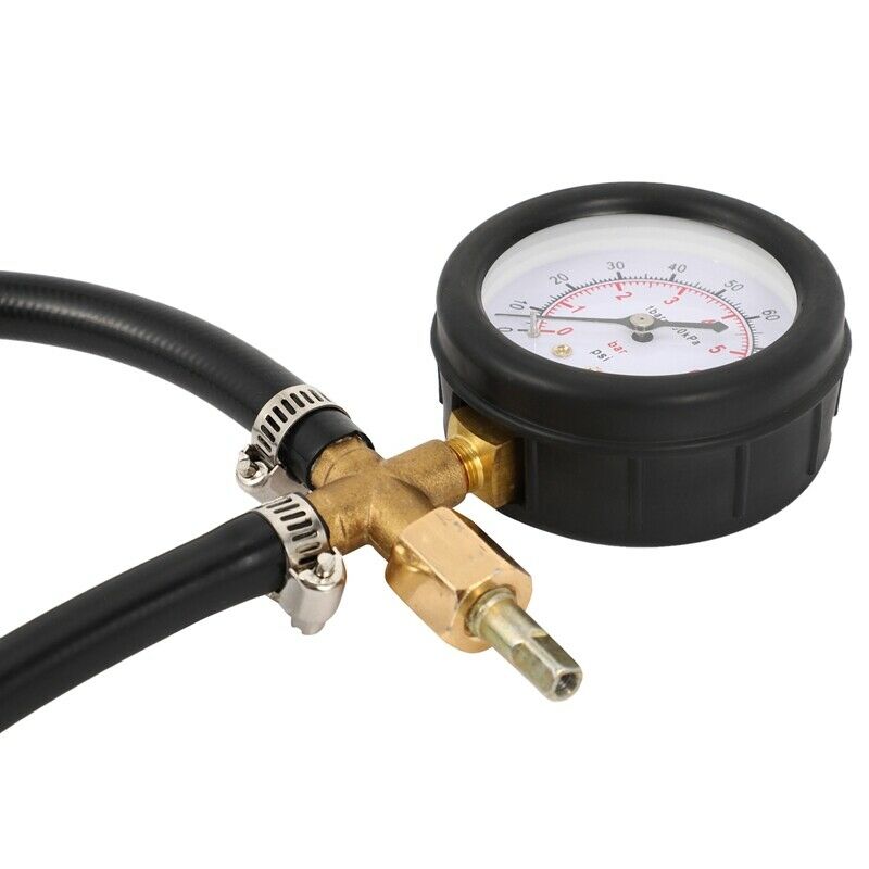 Connected Fuel Injection Pump Pressure Tester Gauge with Valve 0-100PSI O7K4K4