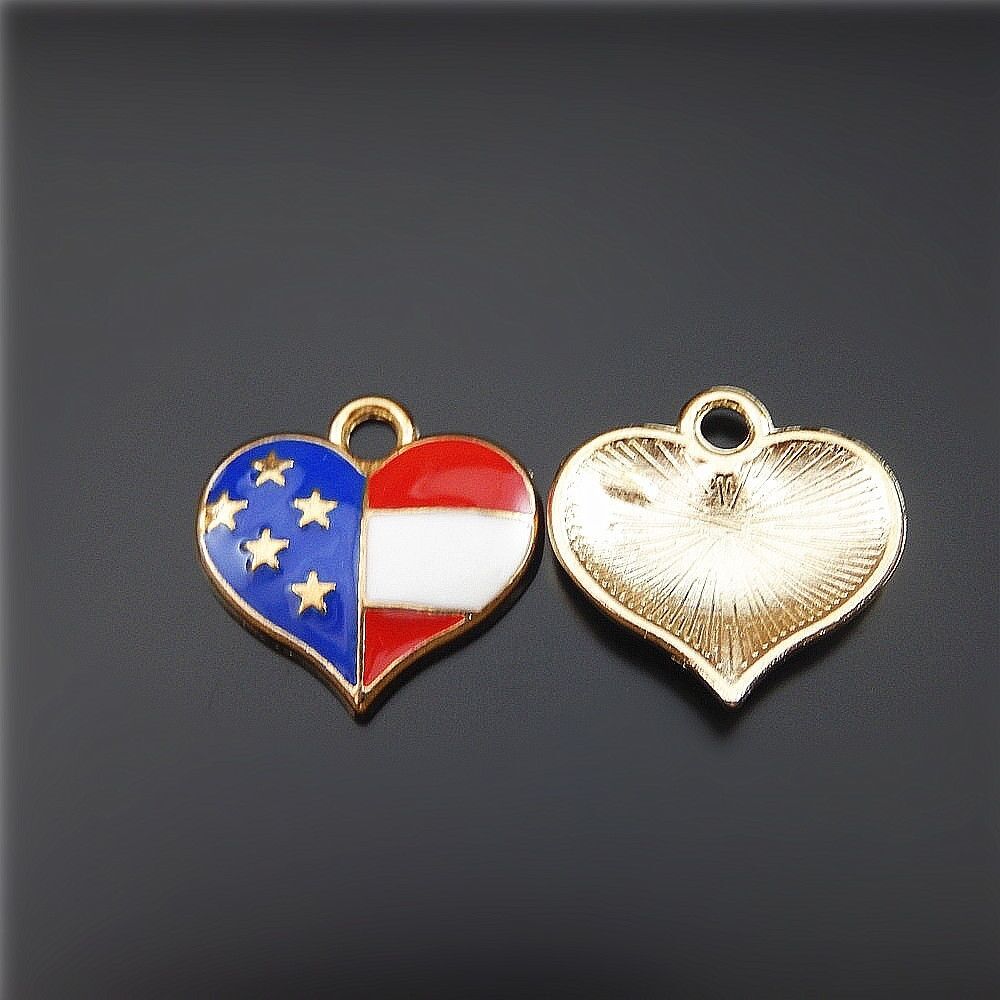 20pcs Enamel Alloy Love Heart Charms Pendant Necklace Jewelry Making 51532