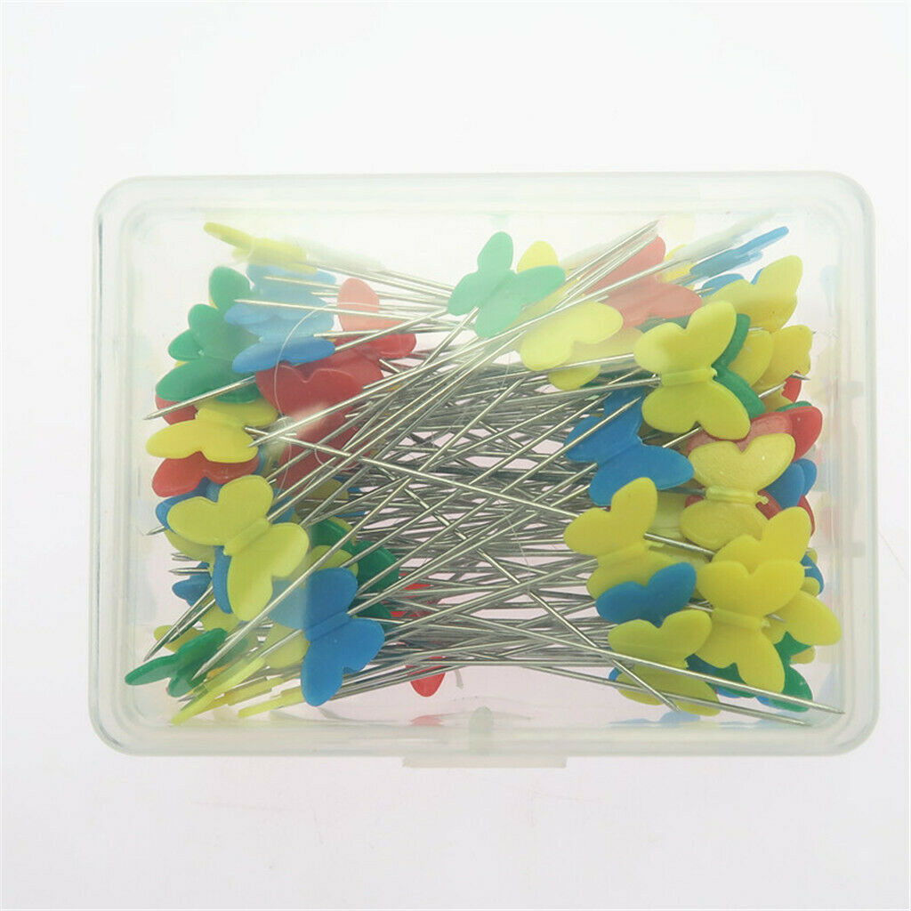 Colorful Butterfly Head Pins, 100Pcs Sewing Dressmaking Wedding Quilting
