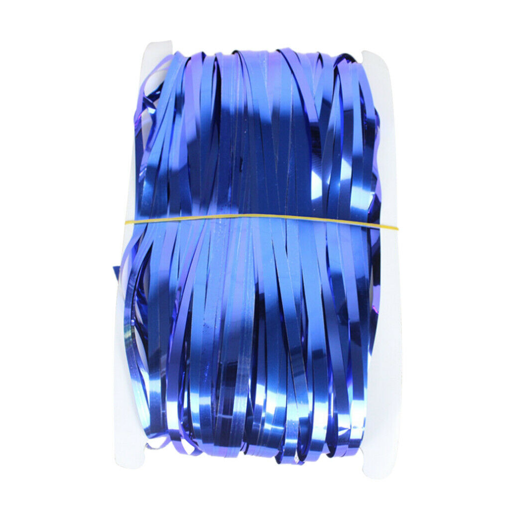 Metallic Fringe Curtain Party Foil Tinsel Home Room Door Decoration Blue
