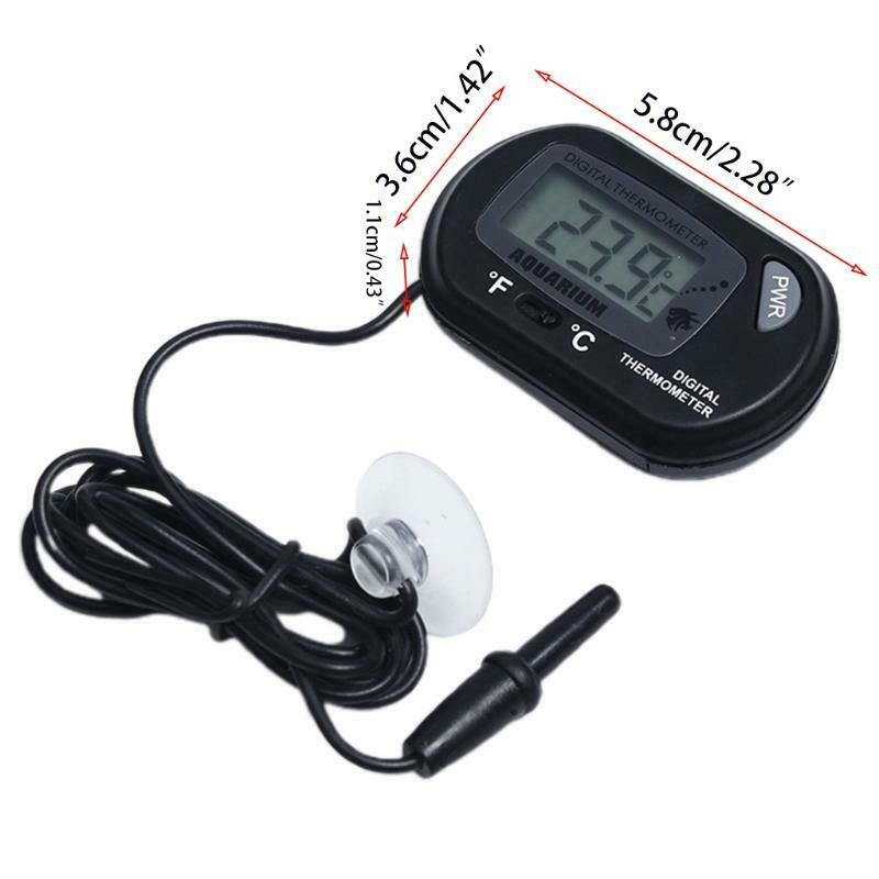 Digital Aquarium Thermometer with Suction Cup Fish Tank Water Terrarium Temp