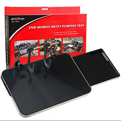 Car Laptop Desk Computer Fold Down Shelf Support Steering Wheel With Cup Holder