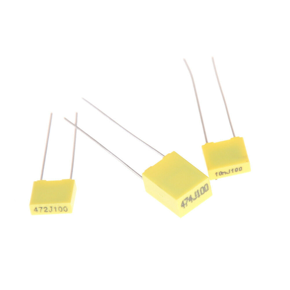 50Pcs 10 Value 1nF-0.47uF Set Polypropylene Safety Plastic Film Capacitor Kit SJ