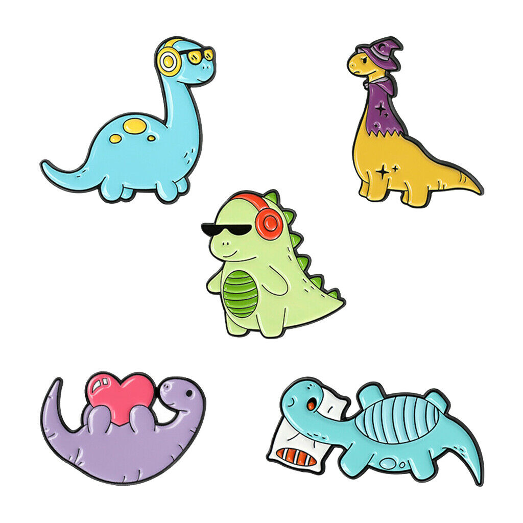 5 Cute Pins for Kids Dinosaur Enamel Pins for Clothing Backpacks Hat DIY