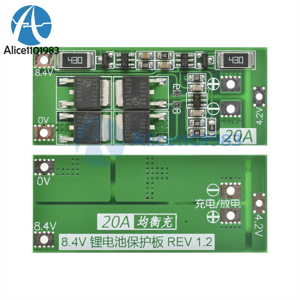 18650 Lithium Li-ion Battery BMS Protection Board 5PCS 2S 20A Charger Balance