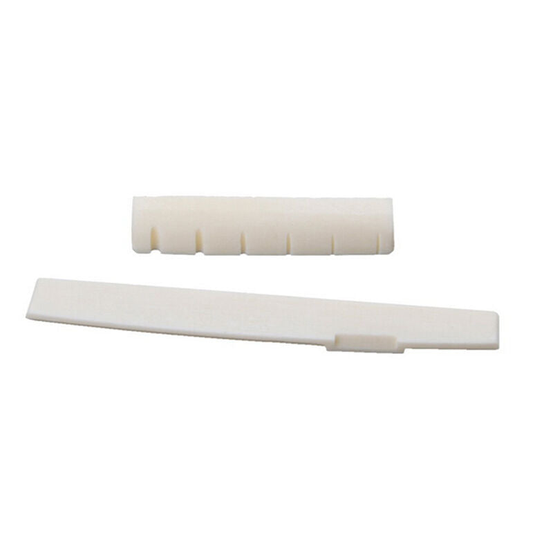 2xFaux Buffalo plastic Bridge Saddle&Slotted Nut for 6 String AcousticGuit.l8