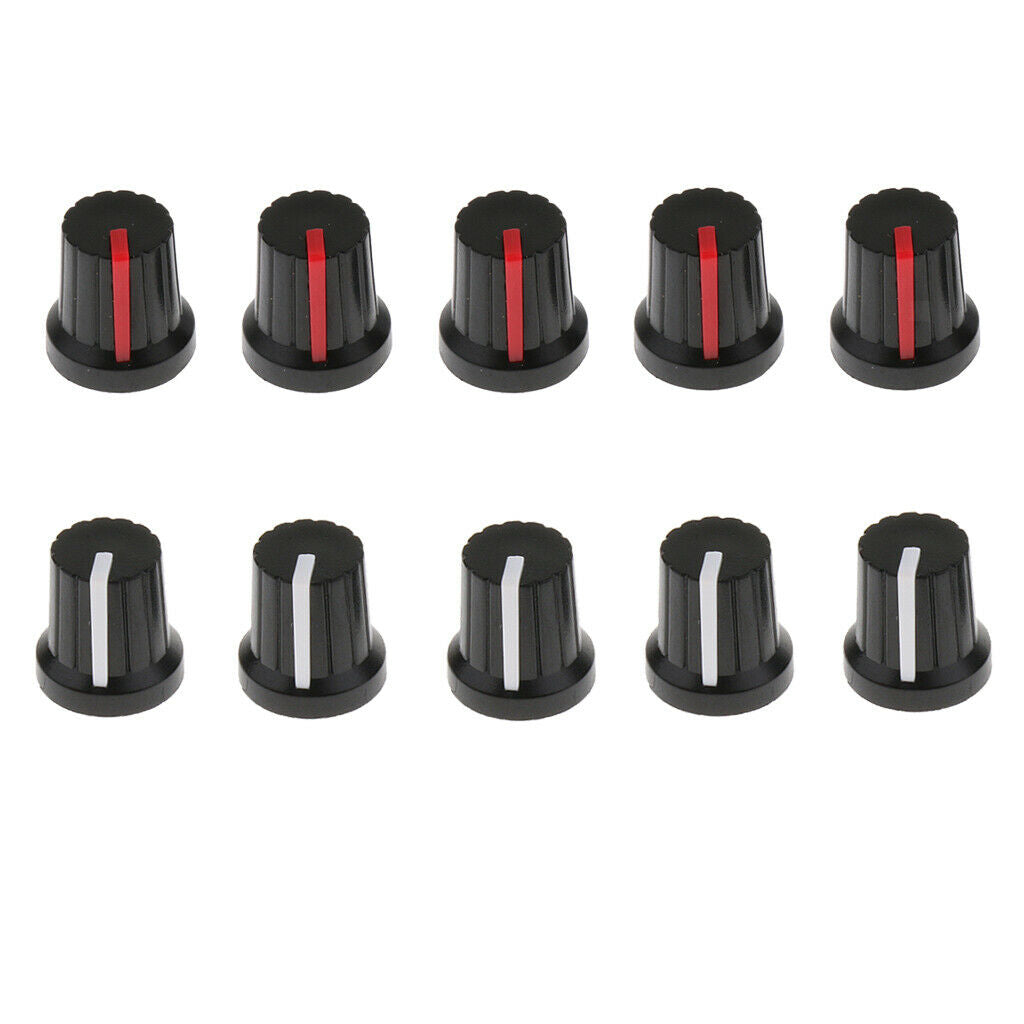 5pcs Plastic Guitar Effect Pedal Knob Amp Amplifier Control Knobs Black+Red