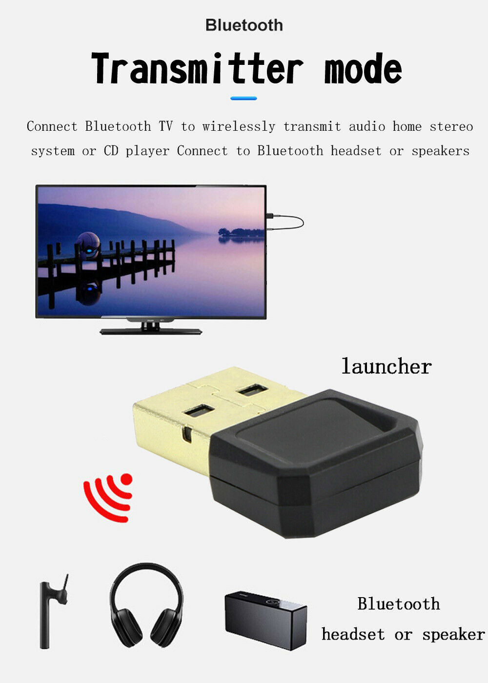3.5mm AUX To USB Wireless Bluetooth Audio Stereo Car Music Receiver Adapter