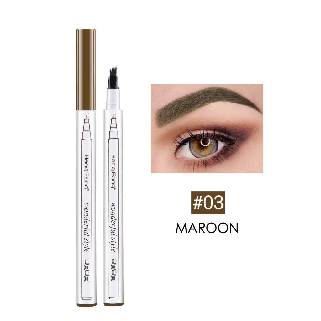 3 Count Tattoo Eyebrow Pencil with Waterproof Four-teeth Fork Shaped Tip, Long