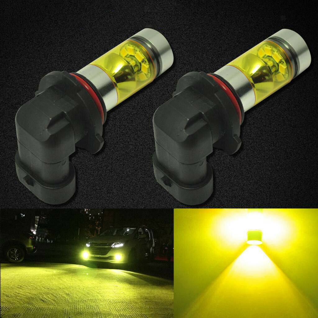 2pcs H11 H8 100W High Power 4300K Yellow LED Car Fog Driving DRL Light